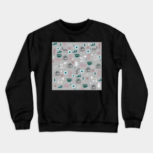 Deer and winter clothing Crewneck Sweatshirt